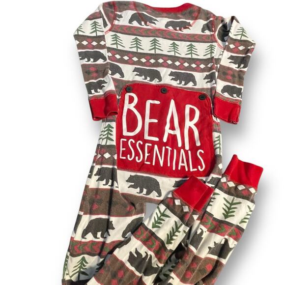 Lazy One Kids 6 Flapjack 1 Pc Long Johns Pajama Pyjama Bear Essentials Jumpsuit - Picture 3 of 12